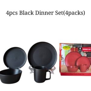 Black 4pcs dinner set
